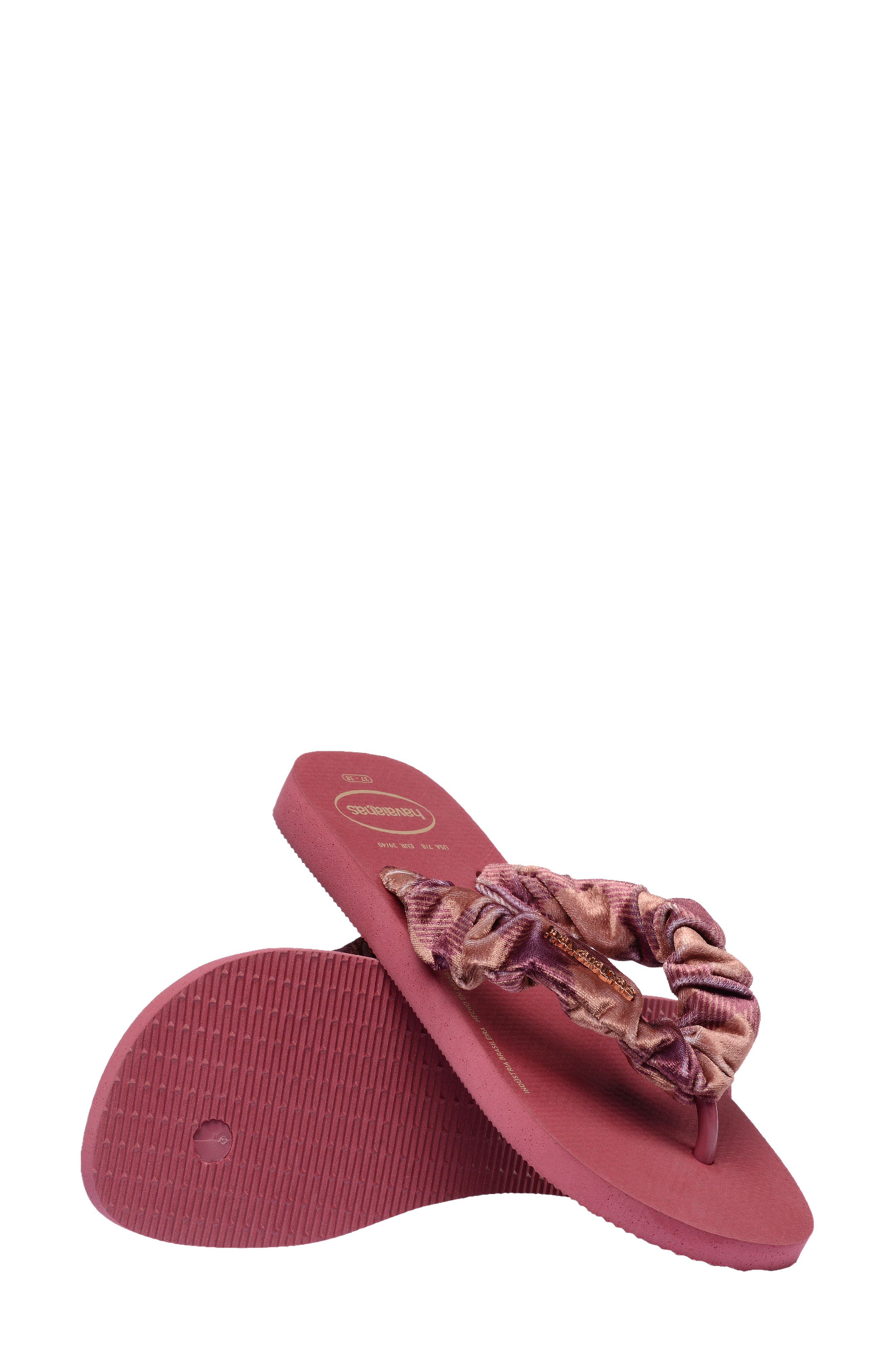 Top Scrunchie Flip Flop, Alternate, color, AMARANTH