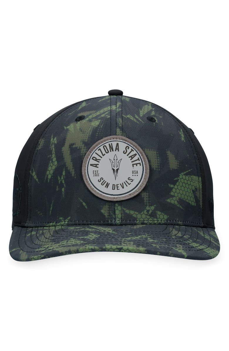 TOP OF THE WORLD Men's Top of the World Black Arizona State Sun Devils OHT Military Appreciation Camo Render Flex Hat, Alternate, color, Black