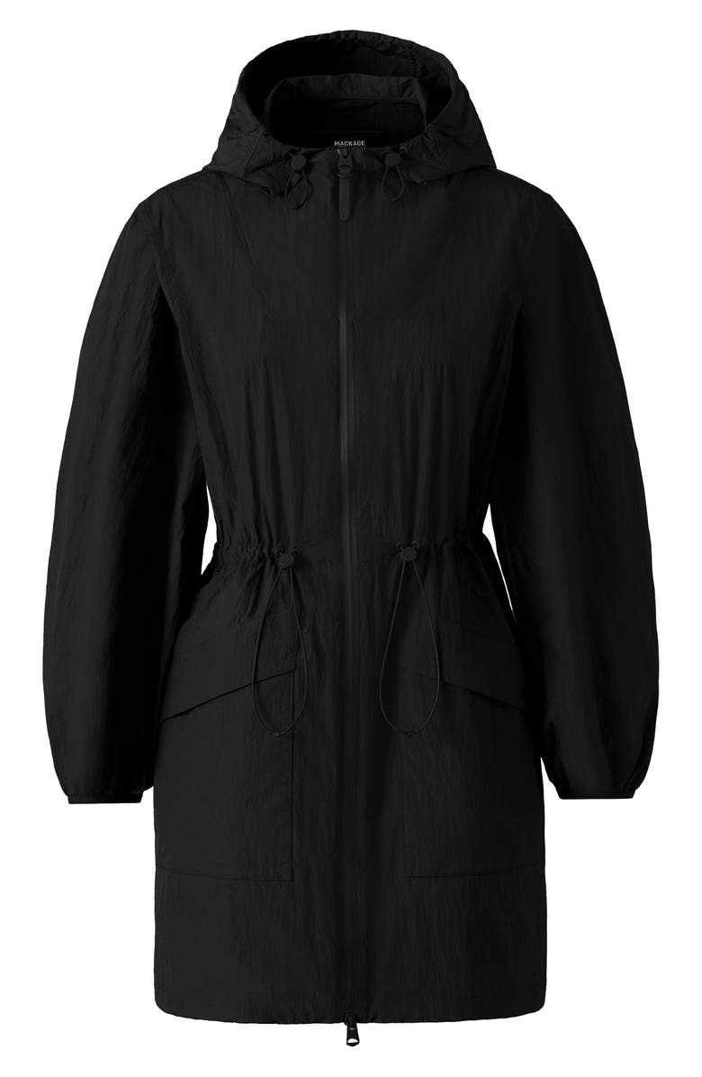 Mackage Alyster Packable Recycled Nylon Raincoat, Alternate, color, Black