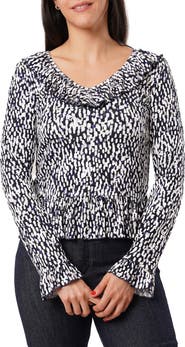 SUNNY LEIGH Ruffle V-Neck Long Sleeve Top