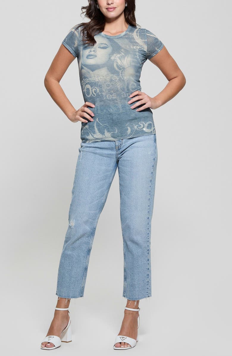 GUESS Montage Print T-Shirt, Alternate, color, Blue