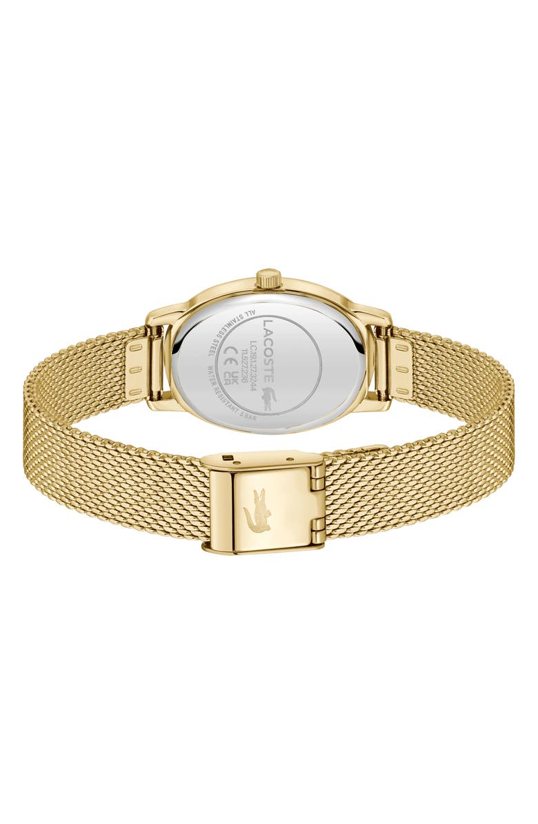 Lacoste Parisienne Mesh Strap Watch, 30mm x 22mm, Alternate, color, Gold