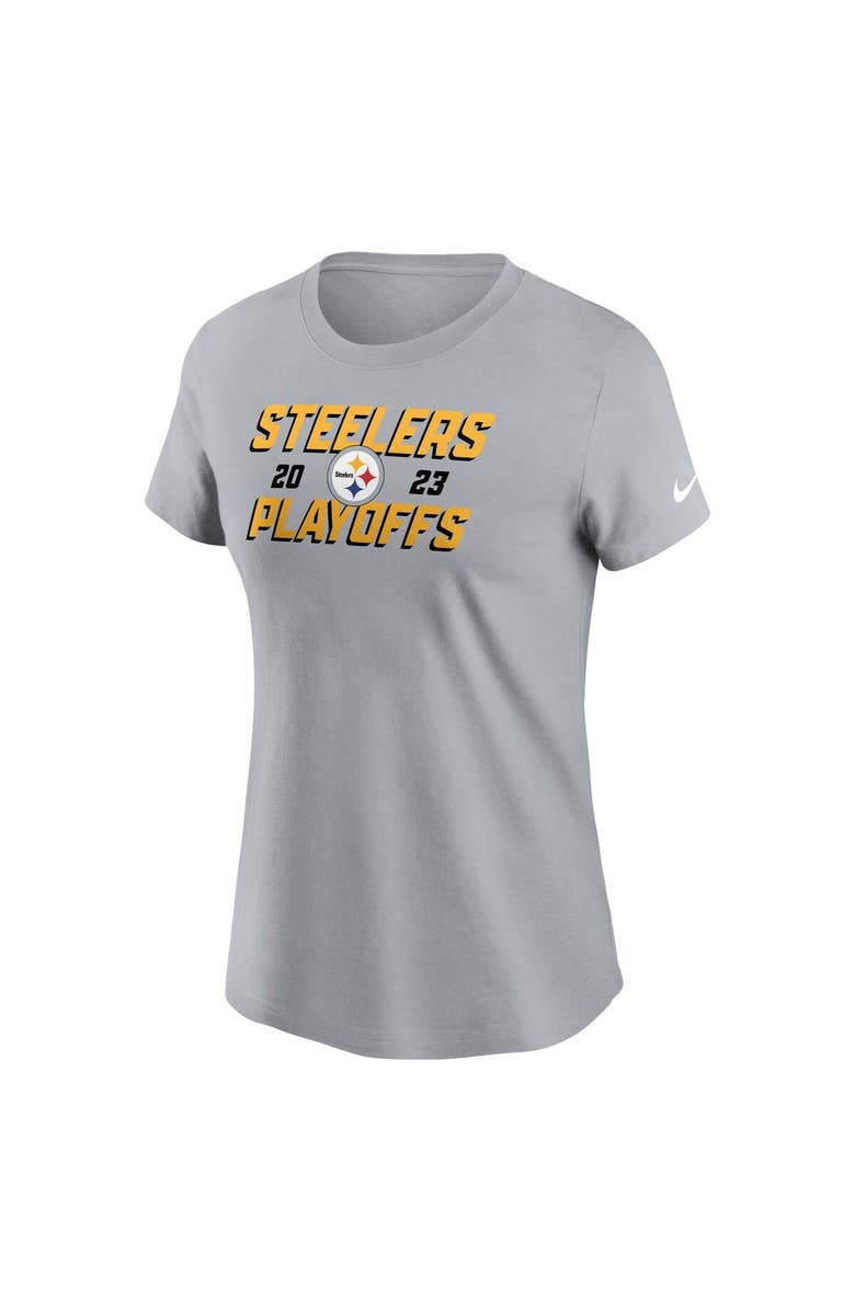 Nike Women's Nike Gray Pittsburgh Steelers 2023 NFL Playoffs Iconic T-Shirt, Alternate, color, 