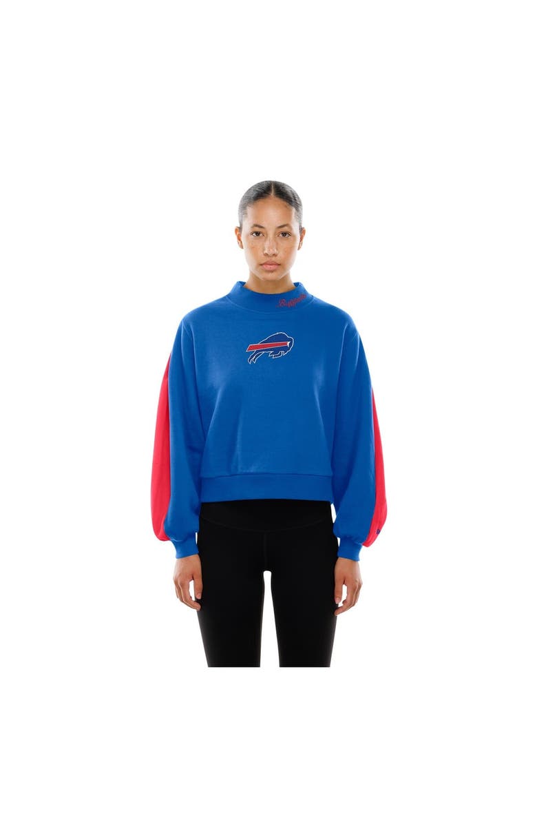 New Era Women's New Era Royal Buffalo Bills Sport Night Mock Neck Balloon Sleeve Pullover Sweatshirt, Alternate, color,