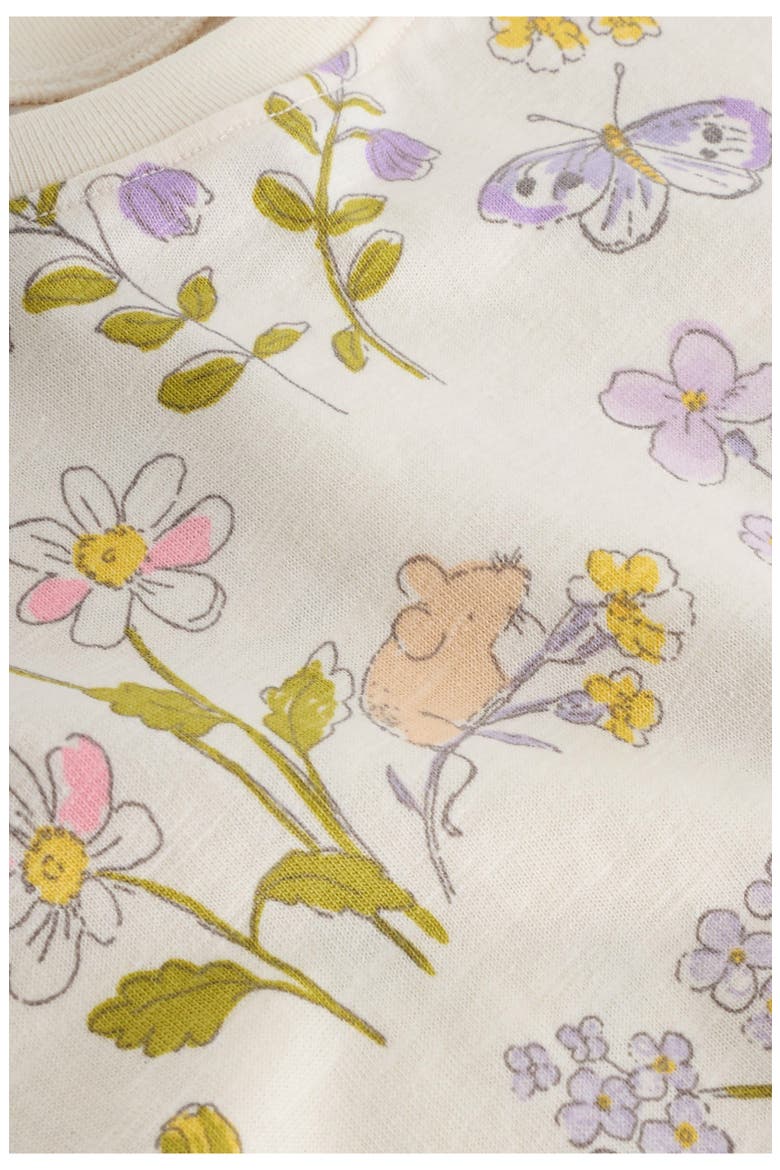 Kids' Ditsy Frill Floral Cotton T-Shirt, Alternate, color, NEUTRAL
