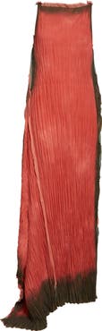 Jason Wu Collection Painted Stripe Boat Neck Scooped Back Pleated Gown