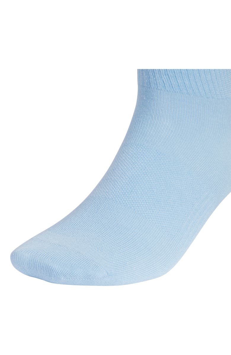 adidas Assorted 3-Pack Superlite Performance Quarter Crew Socks, Alternate, color, Ash Blue/ White/ Lime Green