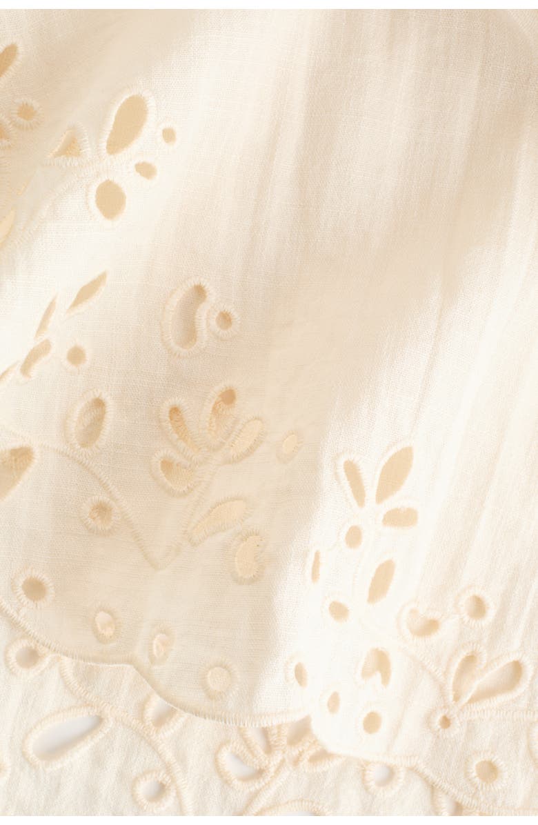 H&M Broderie Anglaise Beach Shirt, Alternate, color, Cream