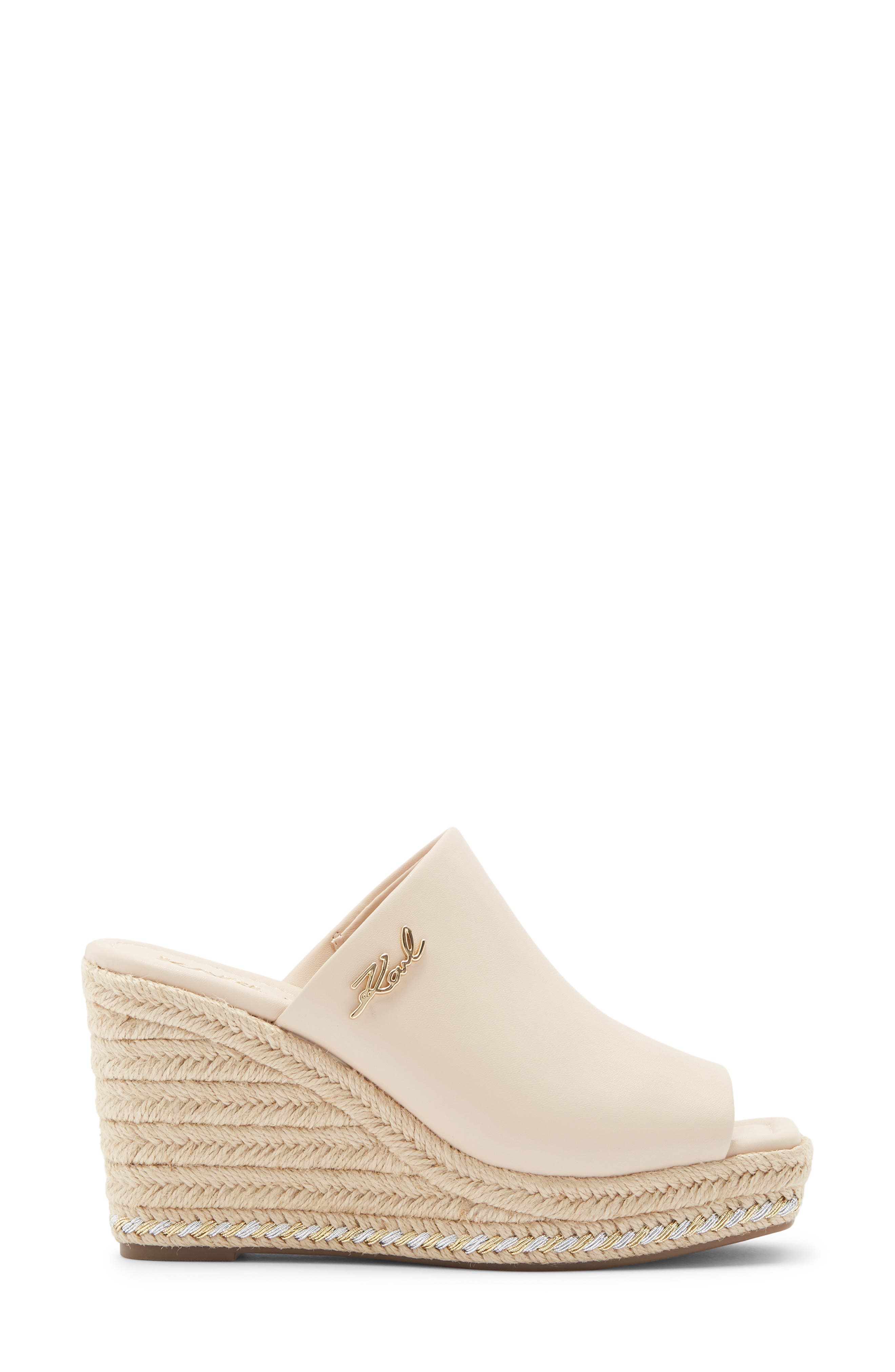 KARL LAGERFELD PARIS Clove Wedge Mule, Alternate, color, New Nude