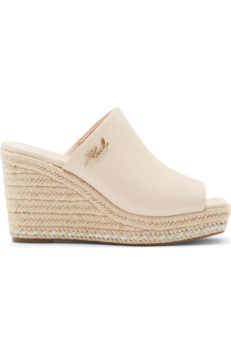 KARL LAGERFELD PARIS Clove Wedge Mule, Alternate, color, New Nude