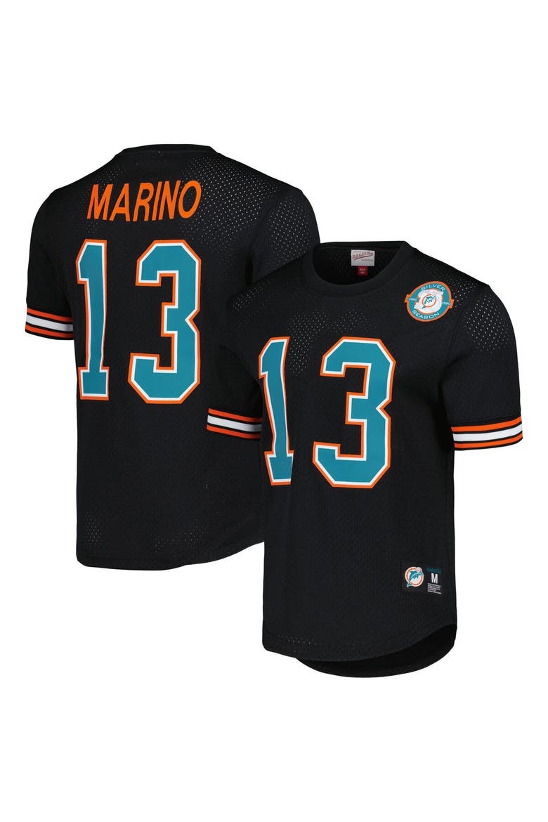 Men's Mitchell & Ness Dan Marino Black Miami Dolphins Retired Player Name & Number Mesh Top, Main, color, Black
