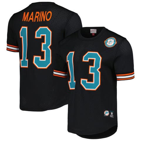 Men's Mitchell & Ness Dan Marino Black Miami Dolphins Retired Player Name & Number Mesh Top