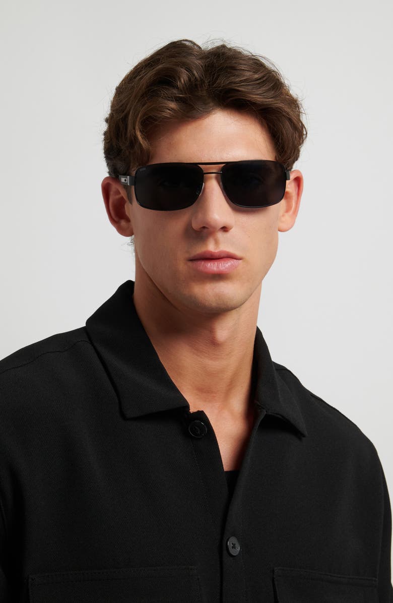 BOSS 62mm Navigator Sunglasses, Alternate, color, Matte Black/ Grey
