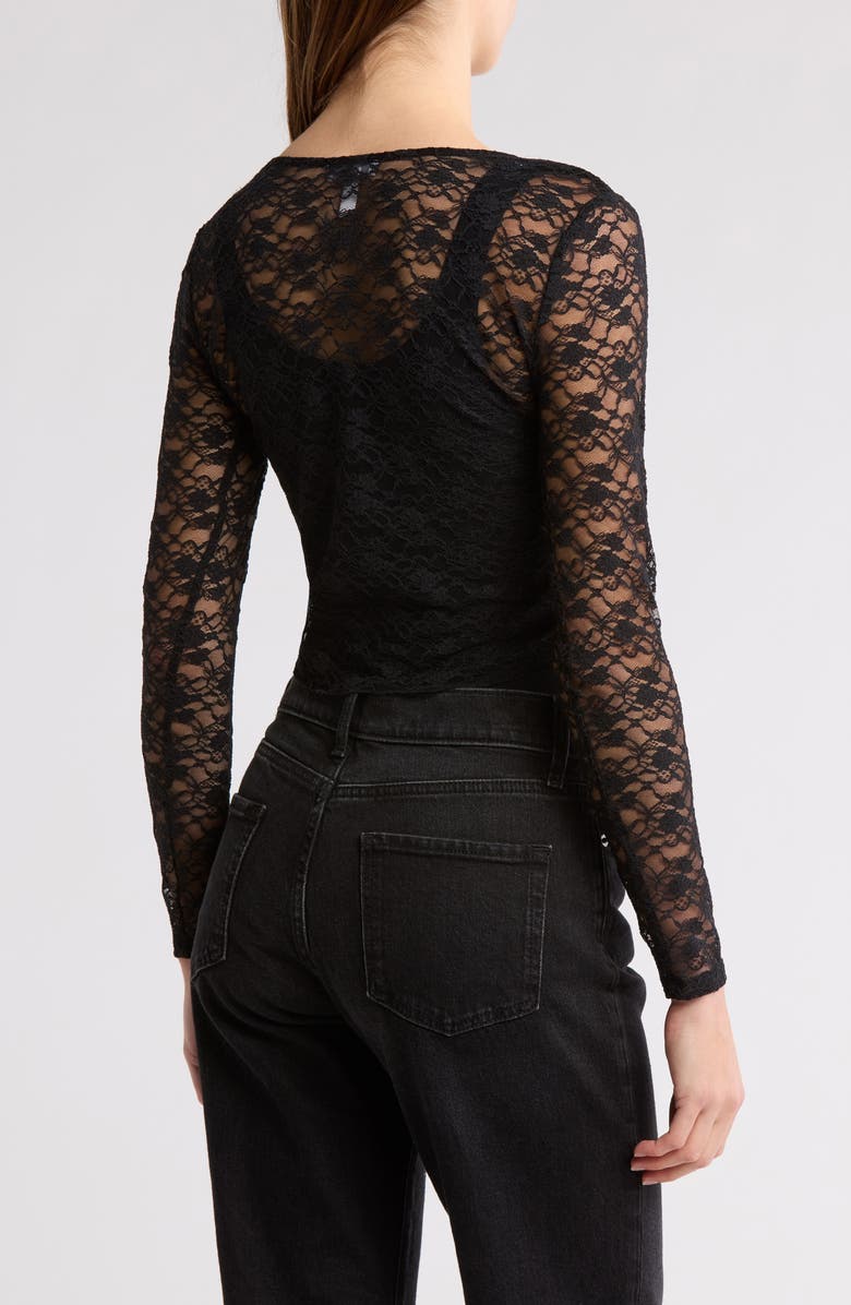 Leith Lace Cardigan, Alternate, color, Black