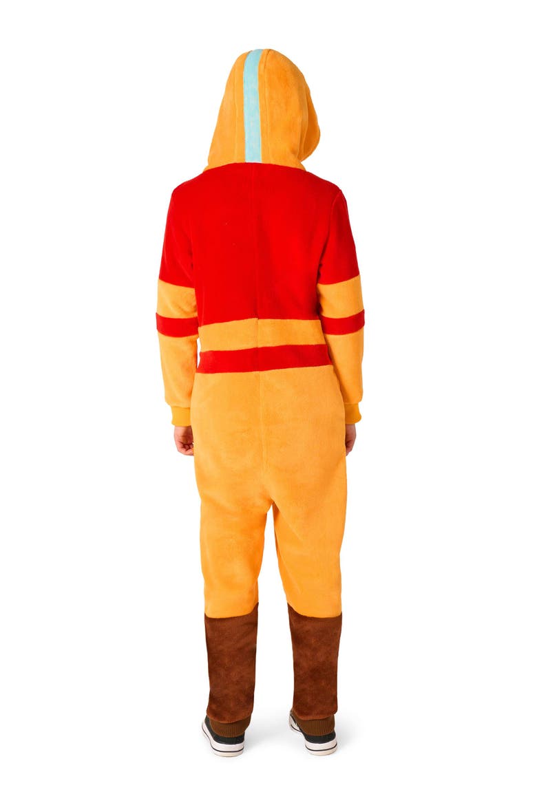 Kids' Aang Hooded Jumpsuit, Alternate, color, Beige/Red