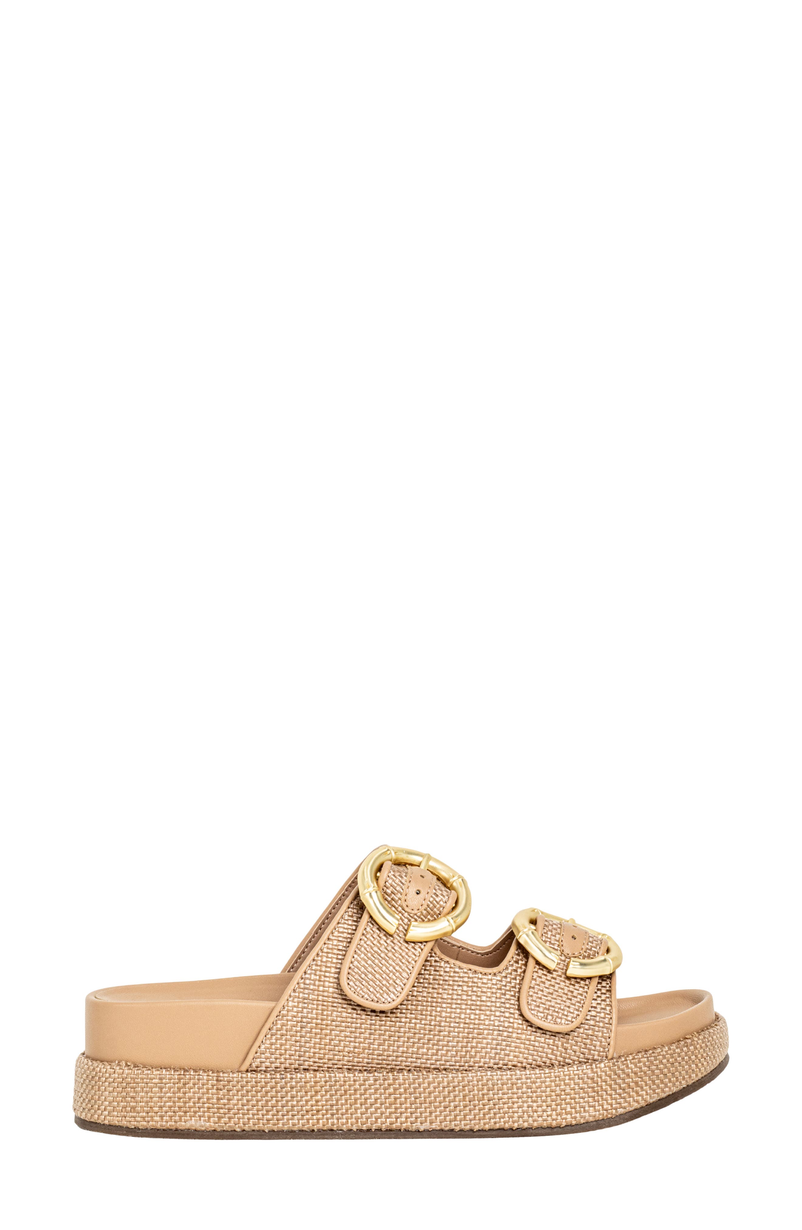 Lori Platform Slide Sandal, Alternate, color, BROWN WOVEN