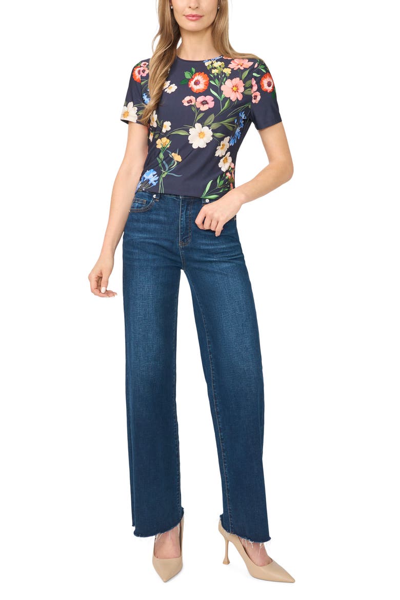 Wilda Floral Graphic Tee, Alternate, color, INDIGO NIGHT