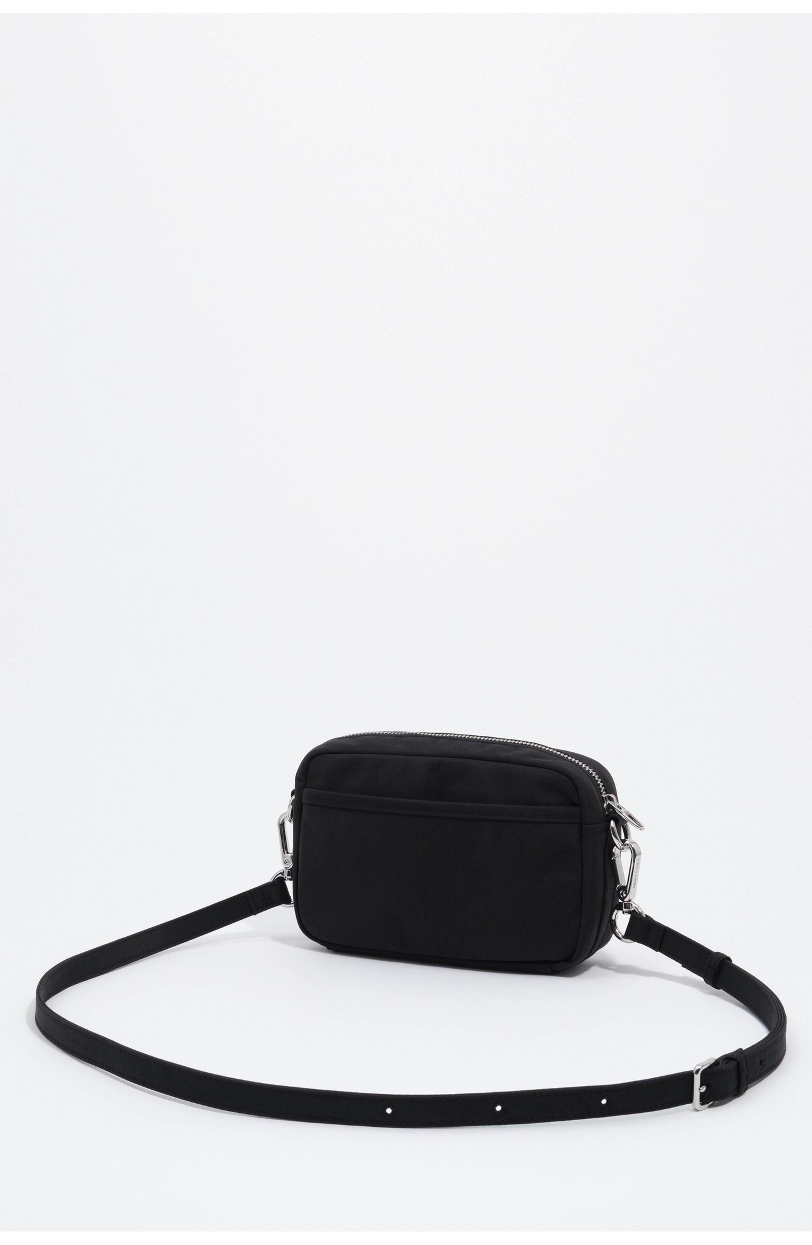 Small Nylon Crossbody Bag, Alternate, color, BLACK