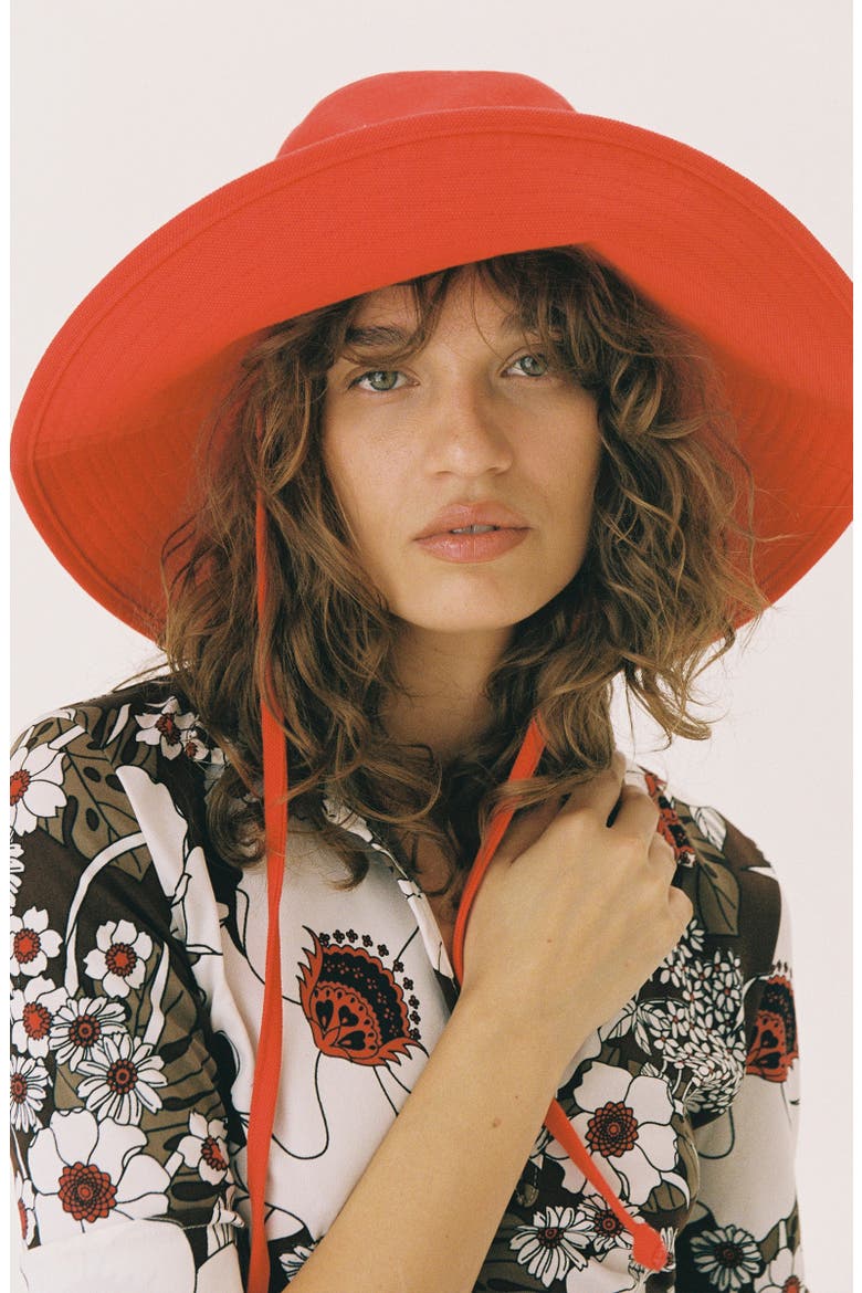 Holiday Cotton Canvas Bucket Hat, Alternate, color, RED