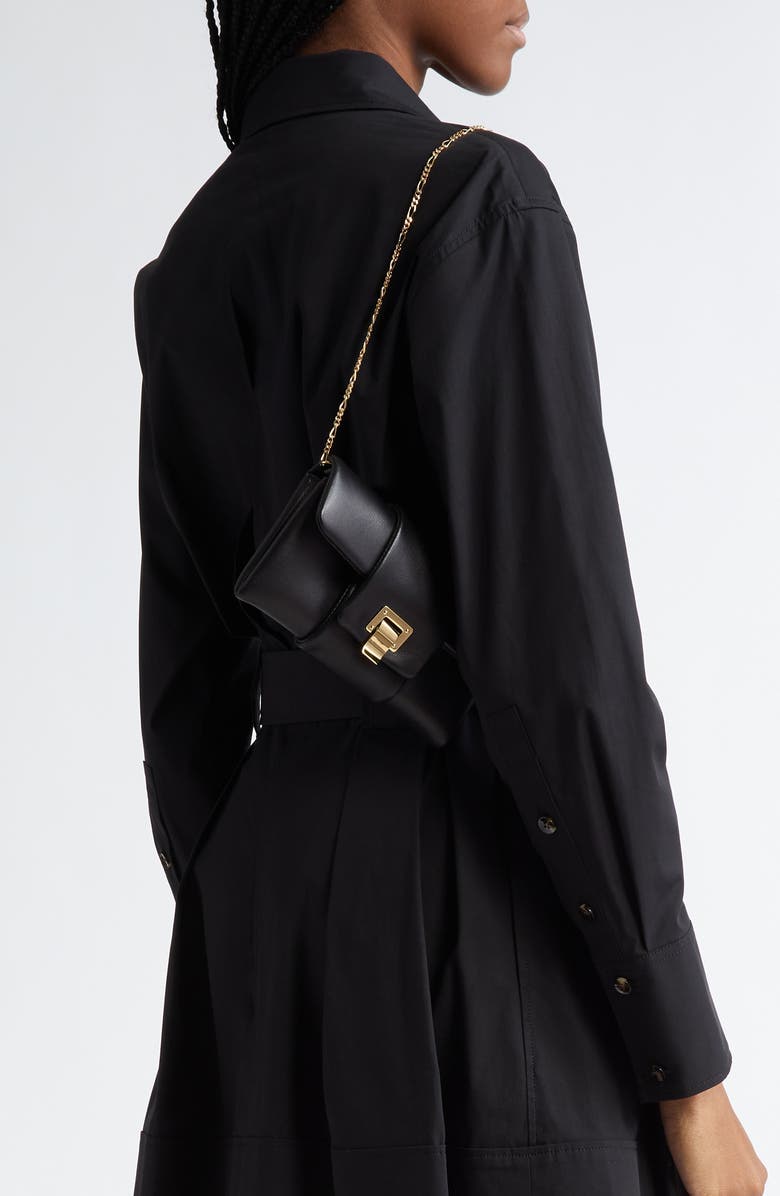 Proenza Schouler Flip Leather Clutch, Alternate, color, Black