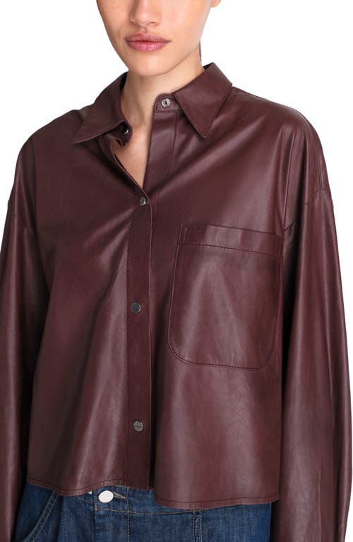 Twp Little Big Joe Leather Shirt In Wine