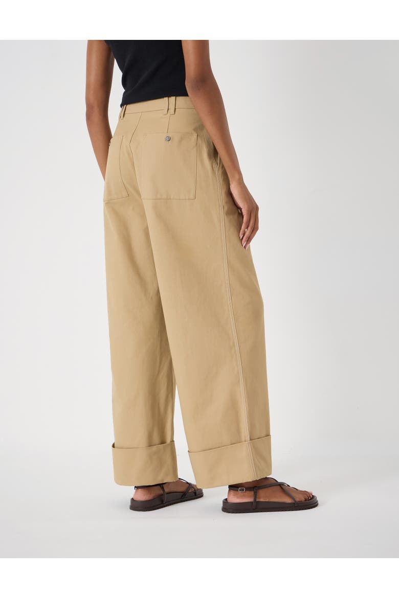 Tori Turn Up Wide Leg Pants, Alternate, color, Stone Brown
