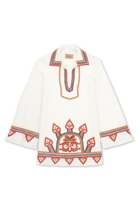 Gea Line Embroidered Short Dress