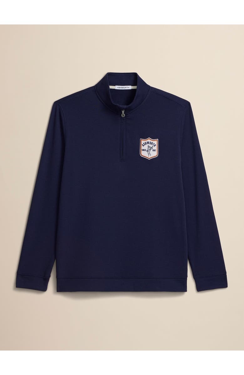 ASHWORTH GOLF Sand Twill 1/4 Zip, Main, color, Driver Navy
