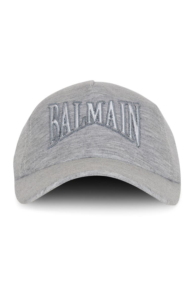 Balmain Embroidered jersey cap, Main, color, Grey