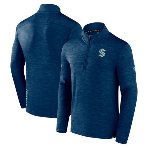 Men's Fanatics Branded  Deep Sea Blue Seattle Kraken Authentic Pro Quarter-Zip Pullover Top
