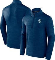 FANATICS Men's Fanatics Branded Deep Sea Blue Seattle Kraken Authentic Pro Quarter-Zip Pullover Top