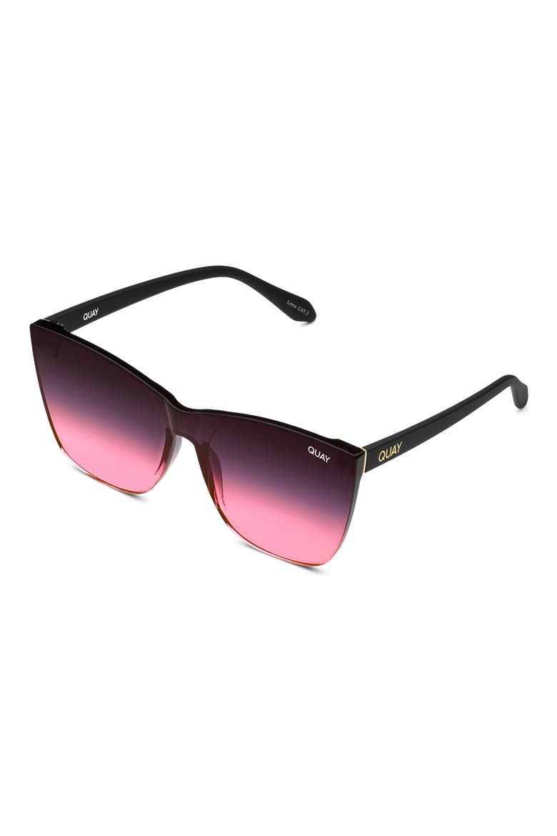 Come Thru 63mm Gradient Cat Eye Sunglasses 63mm Gradient Cat Eye SunglassesThruCome, Alternate, color, MATTE BLK/ BLK PINK FADE