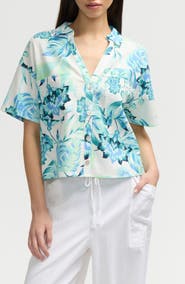 NVLT Crop Button-Up Camp Shirt