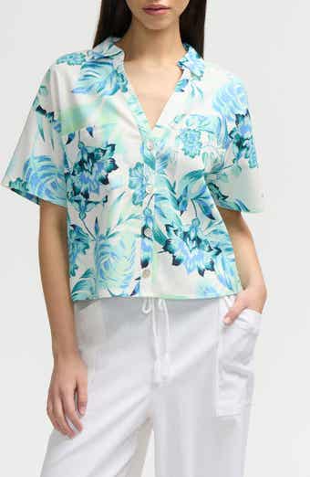 NVLT Crop Button-Up Camp Shirt