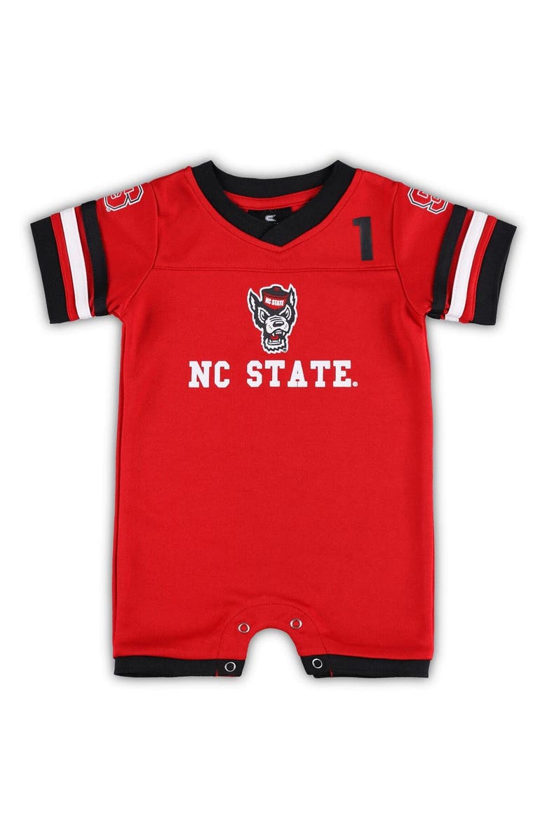 COLOSSEUM Newborn & Infant Colosseum Red NC State Wolfpack Bumpo Football Romper, Alternate, color, 