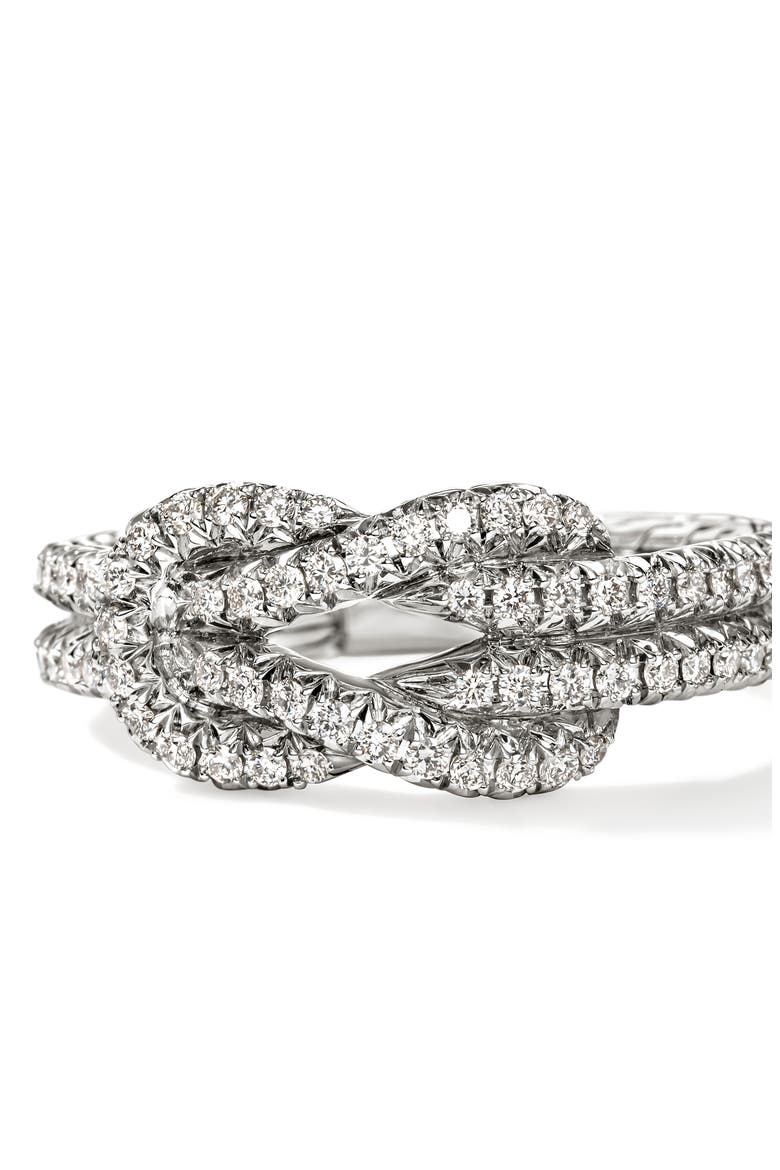 Love Knot Ring, Diamonds, Alternate, color, SILVER