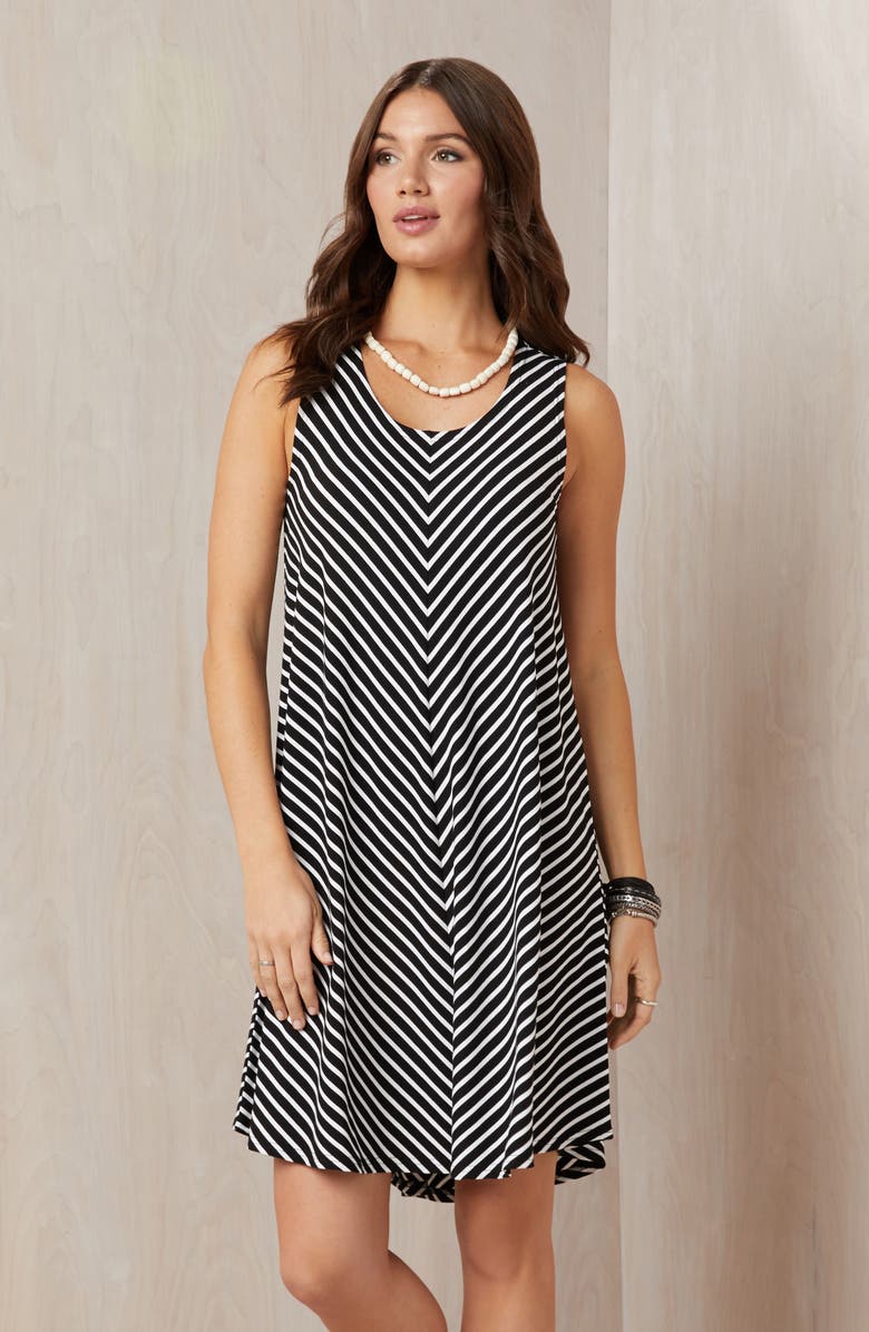 Karen Kane Stripe Swing Dress, Alternate, color, 