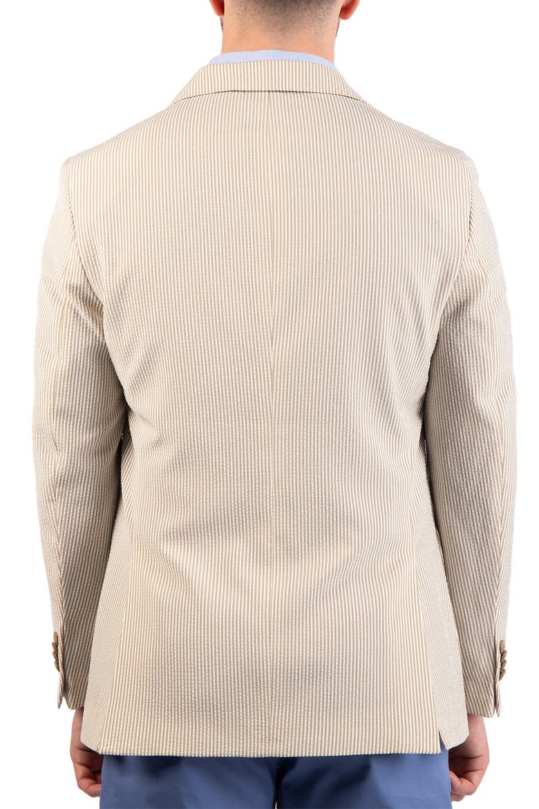 Textured Stripe Seersucker Sport Coat, Alternate, color, KHAKI