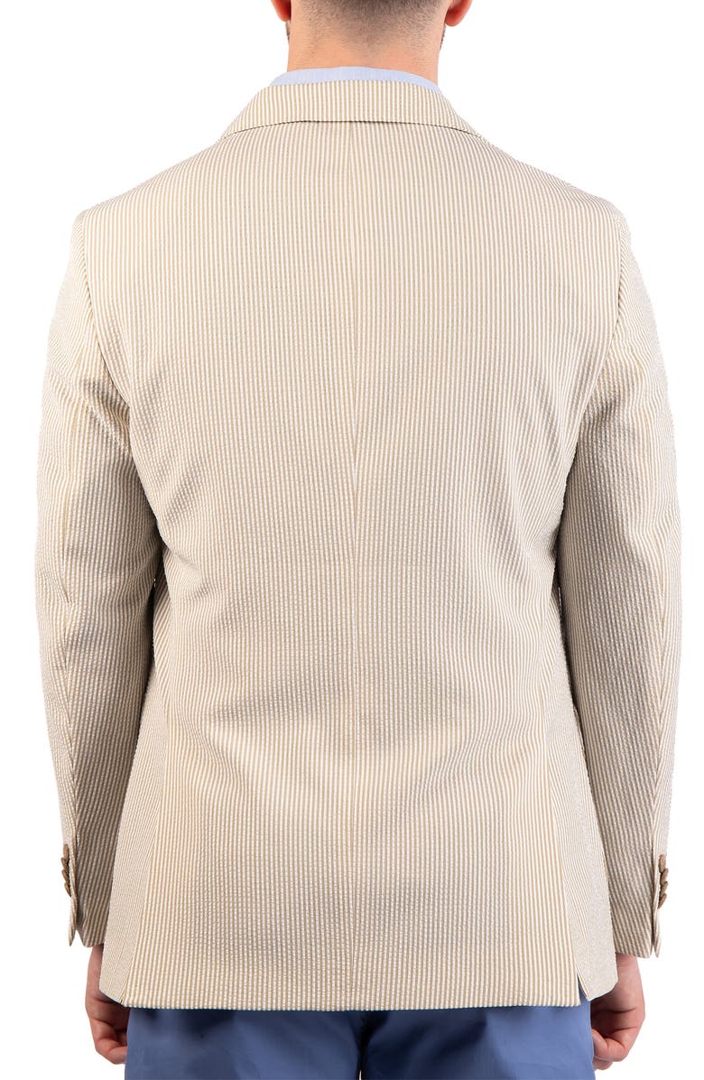 TailorByrd Textured Stripe Seersucker Sport Coat, Alternate, color, Khaki