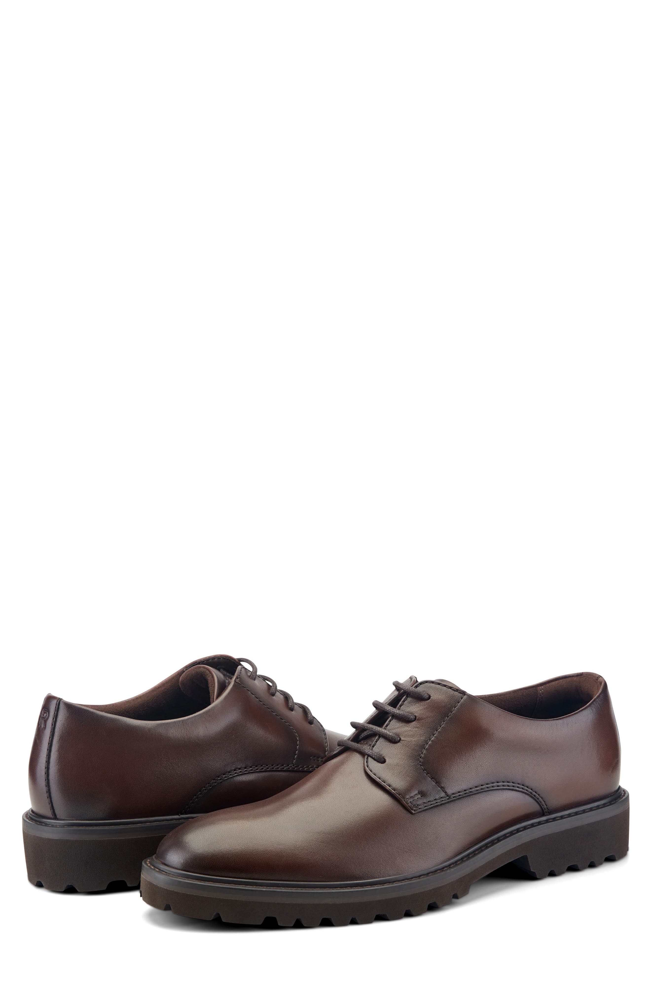 Max Leather Plain Toe Derby, Alternate, color, BROWN LEATHER