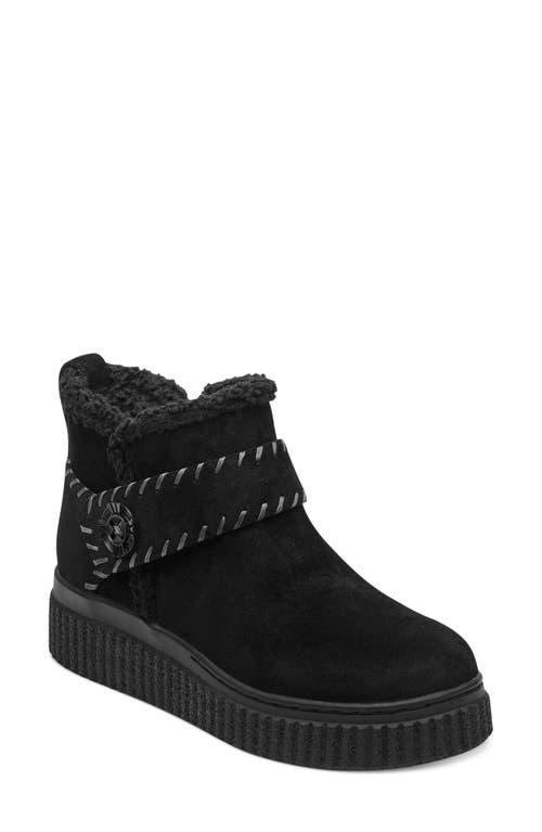Easy Spirit Brendan Faux Fur Trim Bootie In Black
