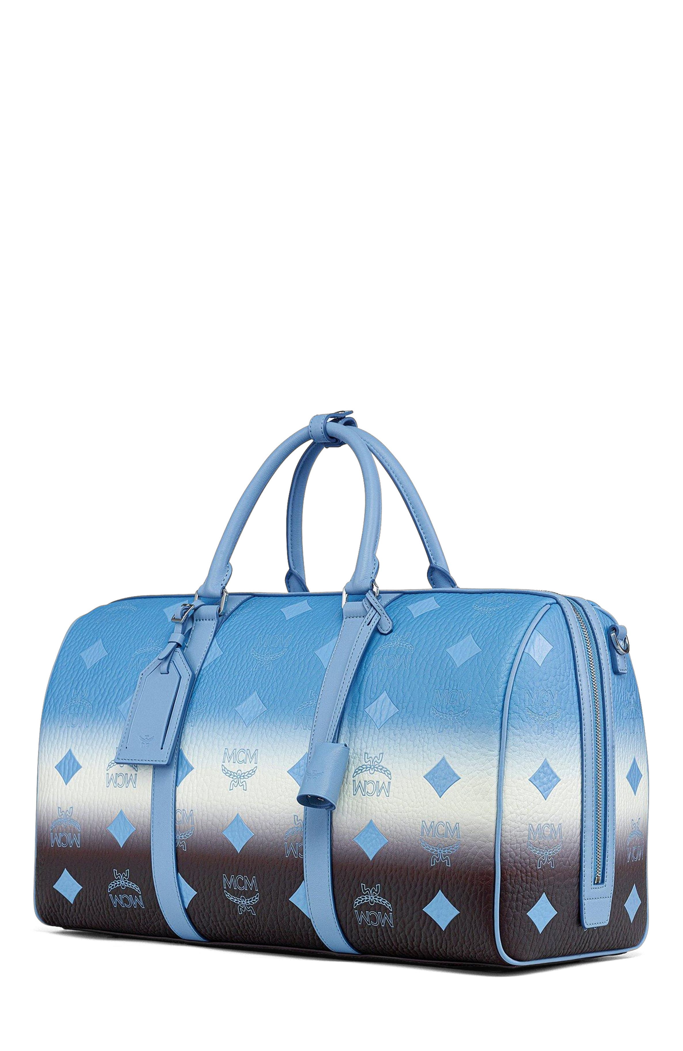 MCM Medium Ottomar Weekender Bag in Gradation Visetos, Alternate, color, Della Robbia Blue
