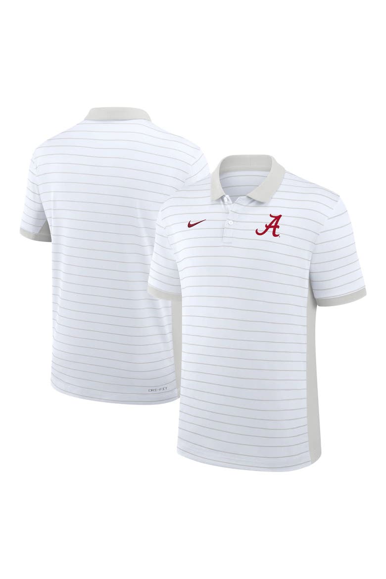 Men's Nike White Alabama Crimson Tide 2025 Early Season Coaches Sideline Victory Stripe Performance Polo, Alternate, color, White