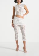 Manière De Voir Aimee Lace Asymmetric Capri Leggings