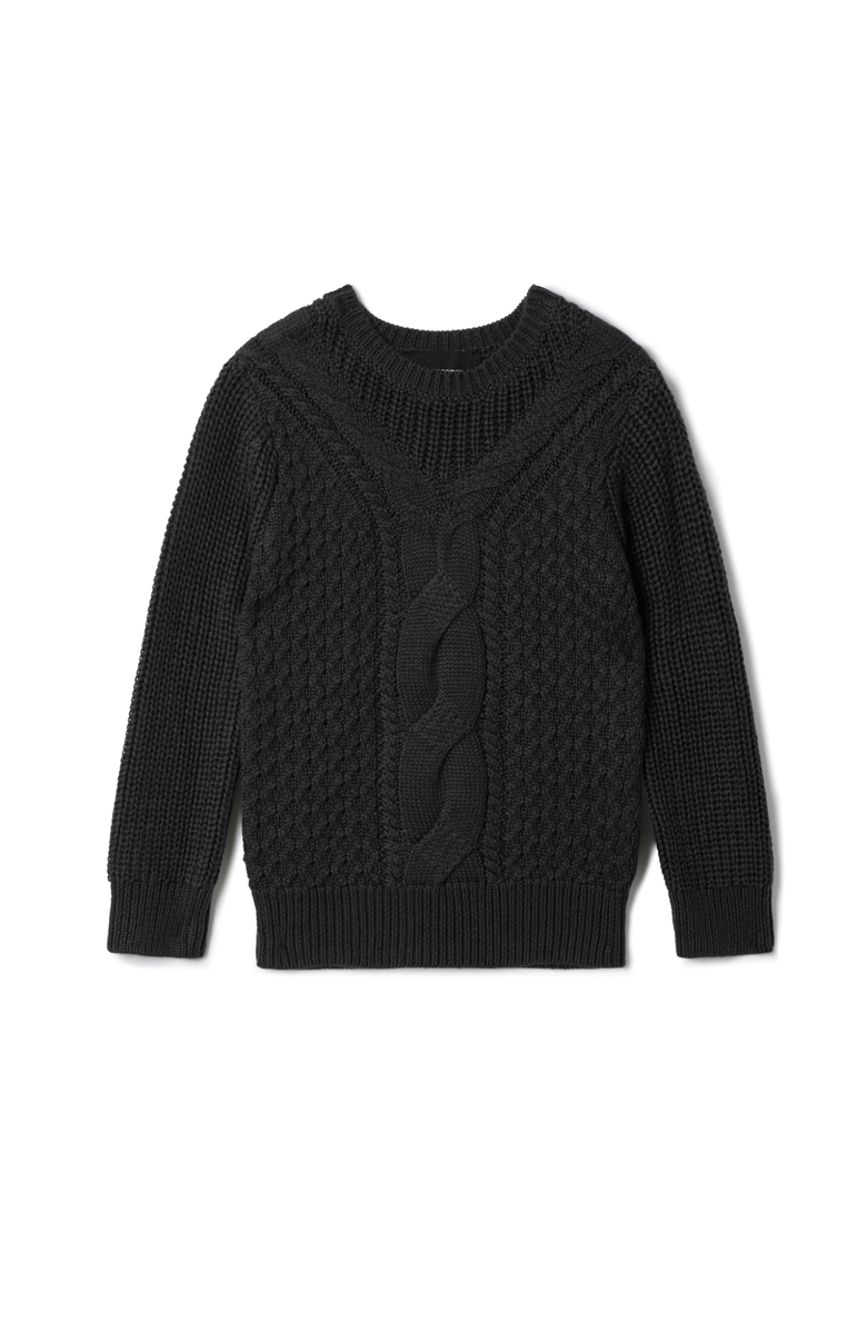 Hopscotch Cable Knit Crewneck Sweater, Main, color, Charcoal