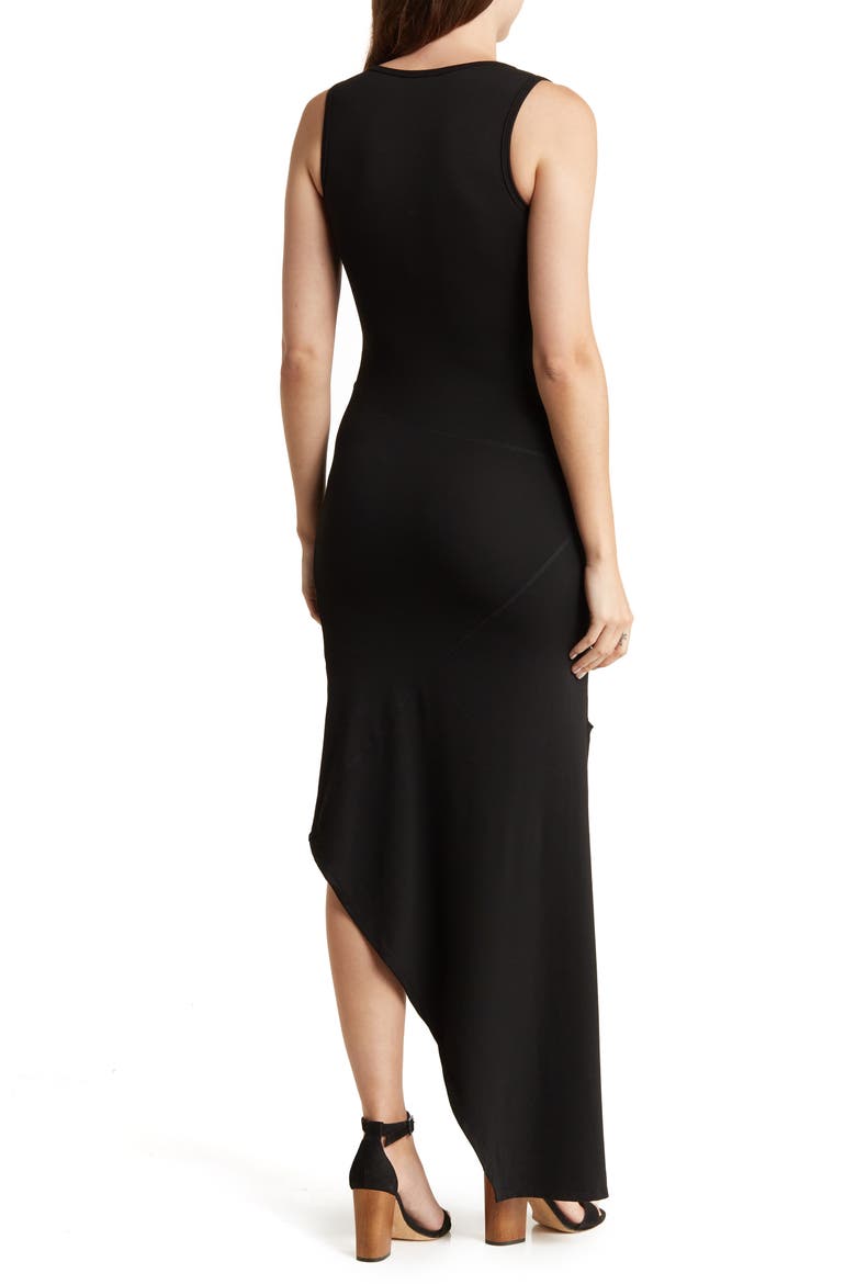 Ribbed High-Low Tank Dress, Alternate, color, BLACK