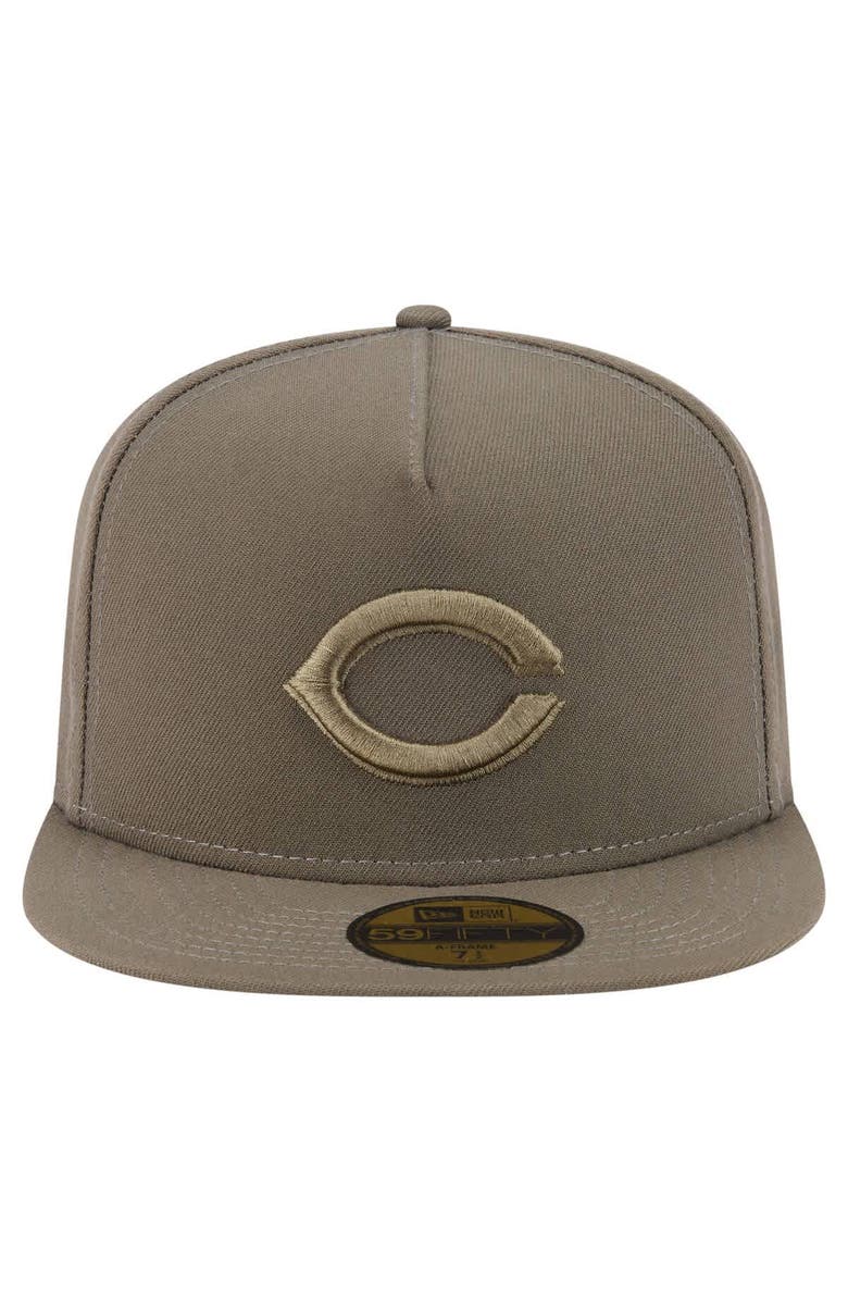 New Era Men's New Era Olive Cincinnati Reds Color Pack A-Frame 59FIFTY Fitted Hat, Alternate, color, Olive