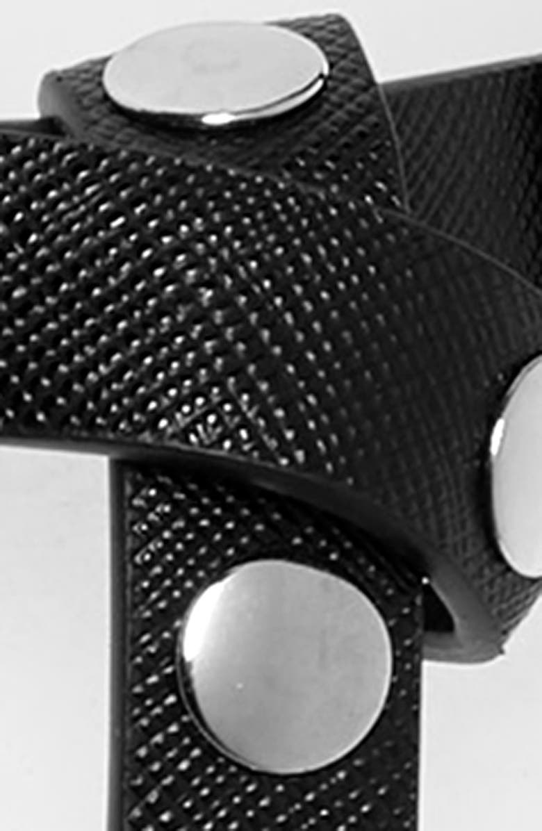 Prada Studded Saffiano Leather Belt, Alternate, color,