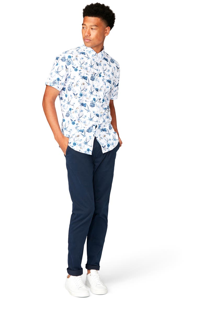 Good Man Brand On Point Slim Fit Short Sleeve Button-Up Shirt, Alternate, color, 