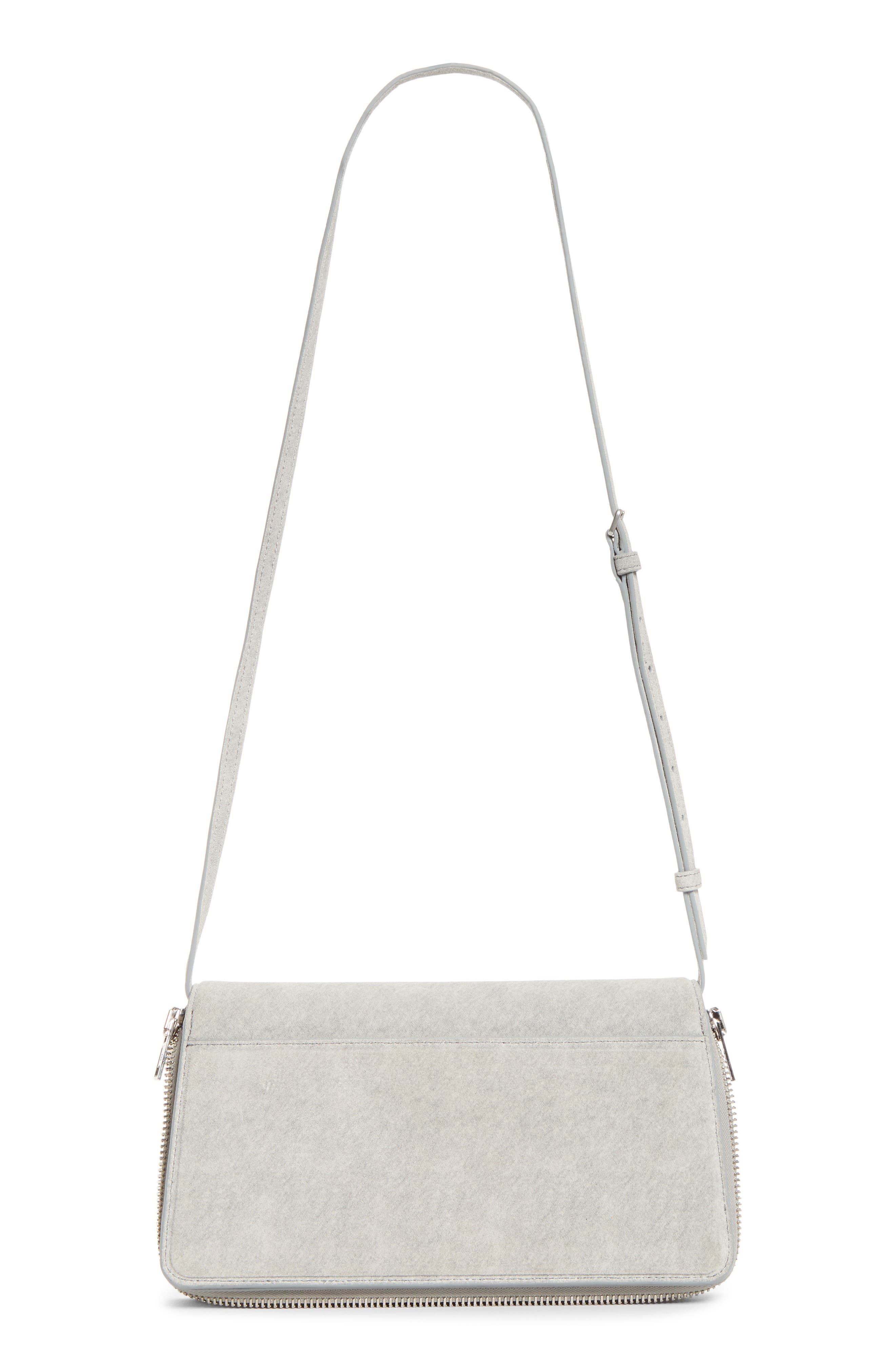 Medium Siren Leather Shoulder Bag, Alternate, color, HEATHER GREY